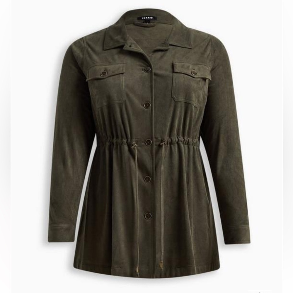 Torrid Olive Green Faux Suede Shacket